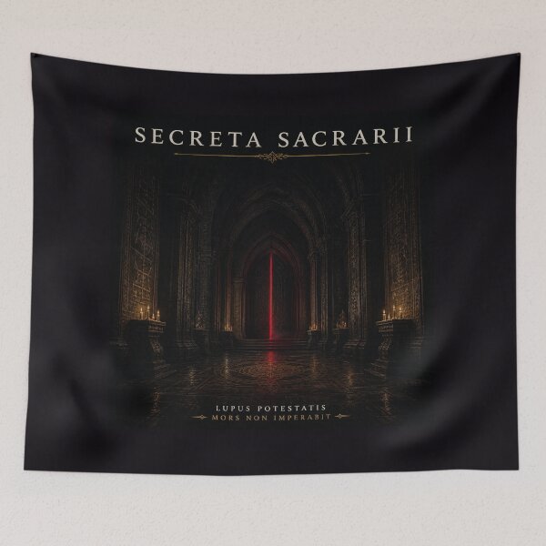 Item preview, Secreta Sacrarii Sanctuary Secrets Crimson Gothic Art Print designed and sold by GeoWhimsy Studio.