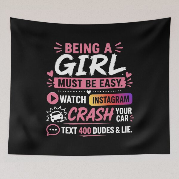 Item preview, Funny Being a Girl Must Be Easy designed and sold by CreativeTag.