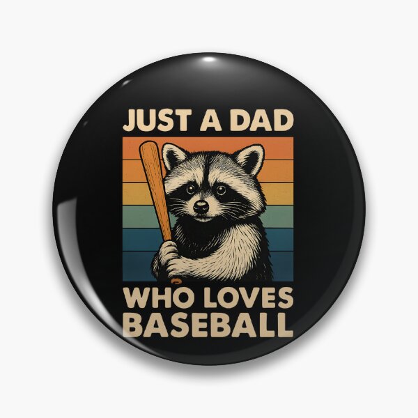 Item preview, Just A Dad Who Loves Baseball Fatherhood Sport Fan Raccoon Animal designed and sold by SofenArt.
