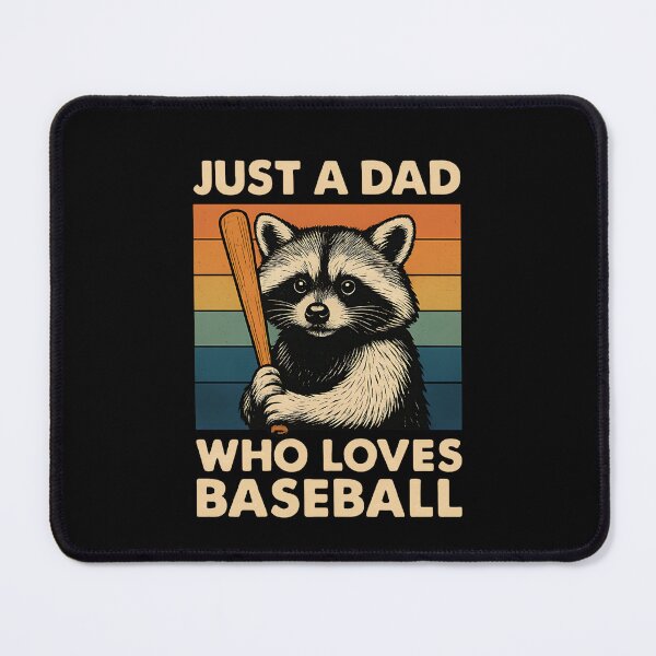 Item preview, Just A Dad Who Loves Baseball Fatherhood Sport Fan Raccoon Animal designed and sold by SofenArt.