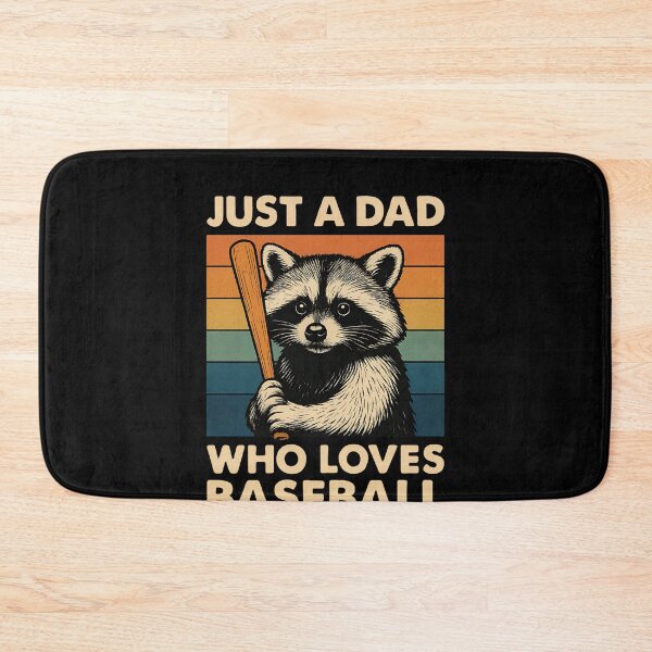 Item preview, Just A Dad Who Loves Baseball Fatherhood Sport Fan Raccoon Animal designed and sold by SofenArt.