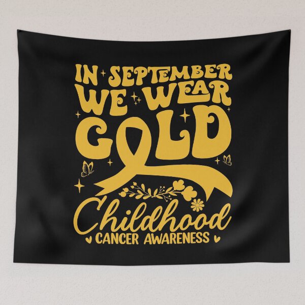 Item preview, In September We Wear Gold Childhood Cancer Awareness Gold Ribbon Supporter Fighter designed and sold by SofenArt.