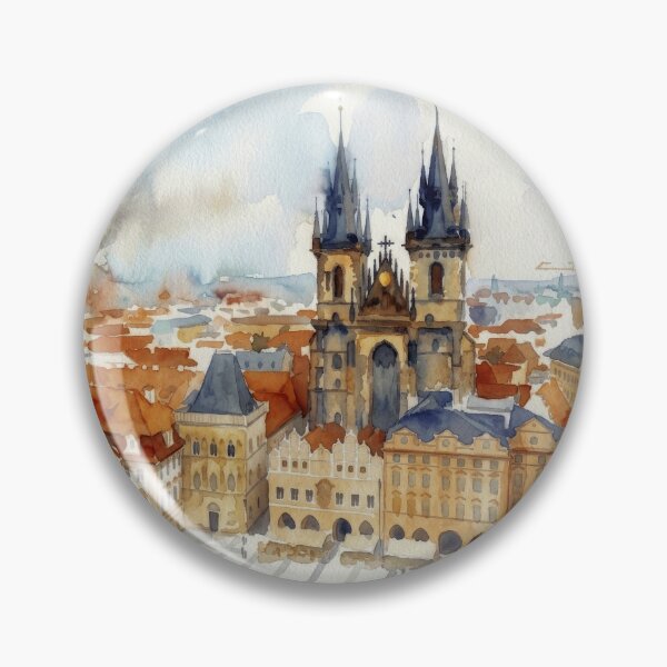 Item preview, Prague Old Town Square Watercolor designed and sold by caracatita75.