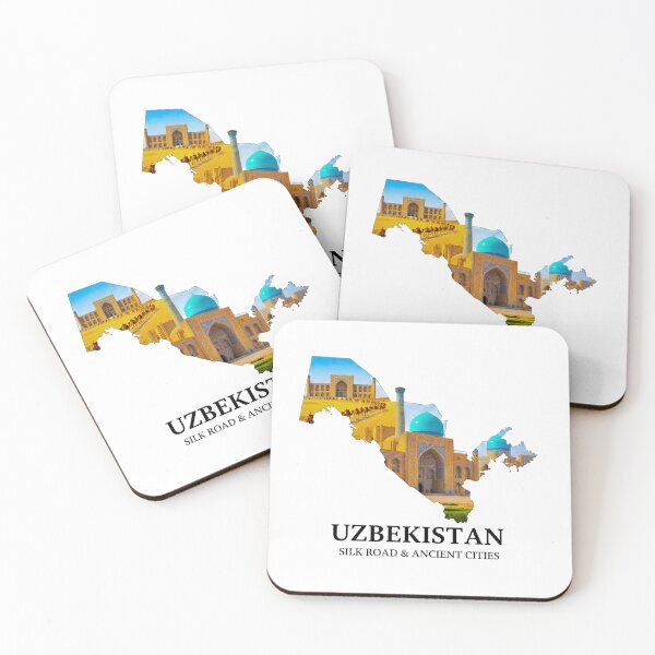 Item preview, Uzbekistan Silk Road Map Art - Samarkand Ancient Cities Travel Poster designed and sold by AbulailArt.