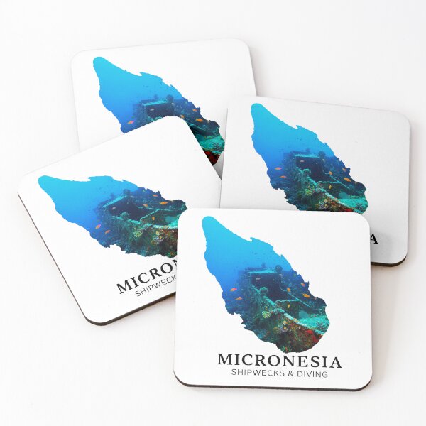 Item preview, Micronesia Shipwrecks Map Art - Deep Ocean Diving & Marine Life Travel Poster designed and sold by AbulailArt.