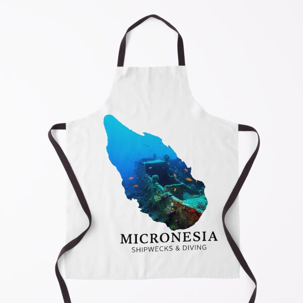 Item preview, Micronesia Shipwrecks Map Art - Deep Ocean Diving & Marine Life Travel Poster designed and sold by AbulailArt.