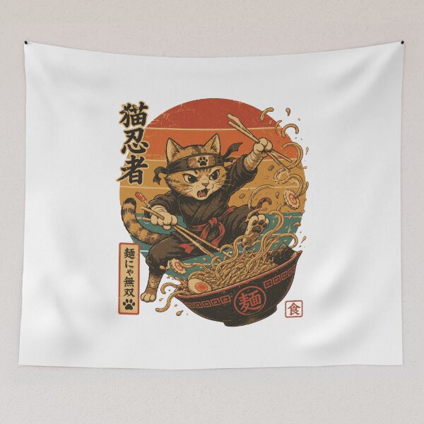 Item preview, Noodle Ninja Cat designed and sold by Alpacatata.