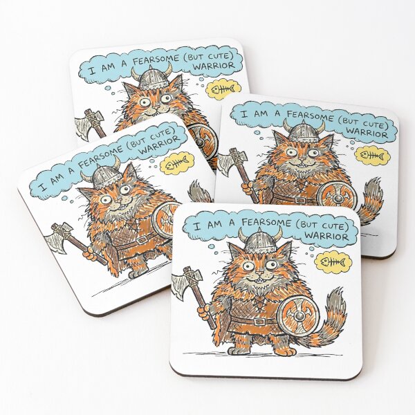 Item preview, Fearsome But Cute Viking Cat Warrior Doodle designed and sold by PM.