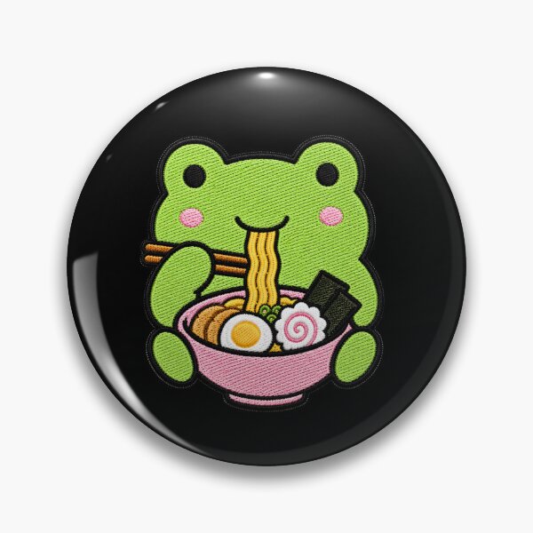Item preview, Cute Kawaii Frog Eating Ramen designed and sold by ColorSplash123.