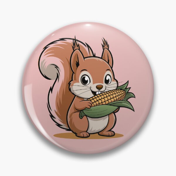 Item preview, Cute Squirrel Eating Corn Kawaii Cartoon Animal designed and sold by Royalsticker.