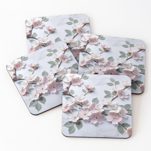 Item preview, Pink Blossom Marble Floral Art designed and sold by IntelliMindDesigns.