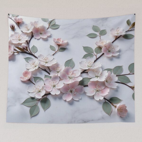 Item preview, Pink Blossom Marble Floral Art designed and sold by IntelliMindDesigns.