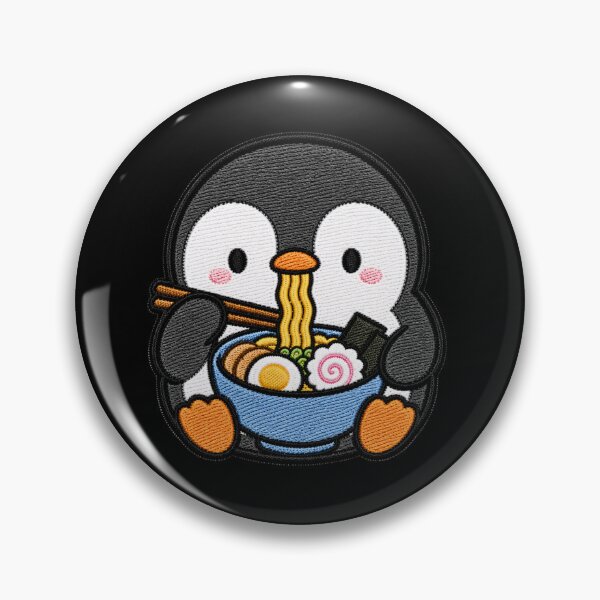 Item preview, Cute Kawaii Penguin Eating Ramen designed and sold by ColorSplash123.