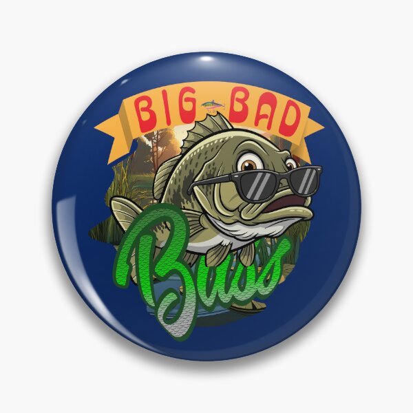 Item preview, Fishing illustration cartoon style largemouth bass with sunglasses "Big Bad, Bass", designed and sold by Art-Horizon.