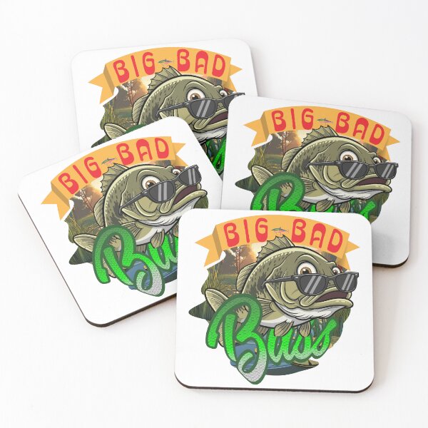 Item preview, Fishing illustration cartoon style largemouth bass with sunglasses "Big Bad, Bass", designed and sold by Art-Horizon.