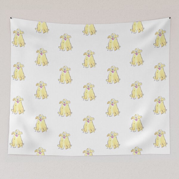 Item preview, A cute and happy little yellow dog designed and sold by Inky Fingers Illustrations.