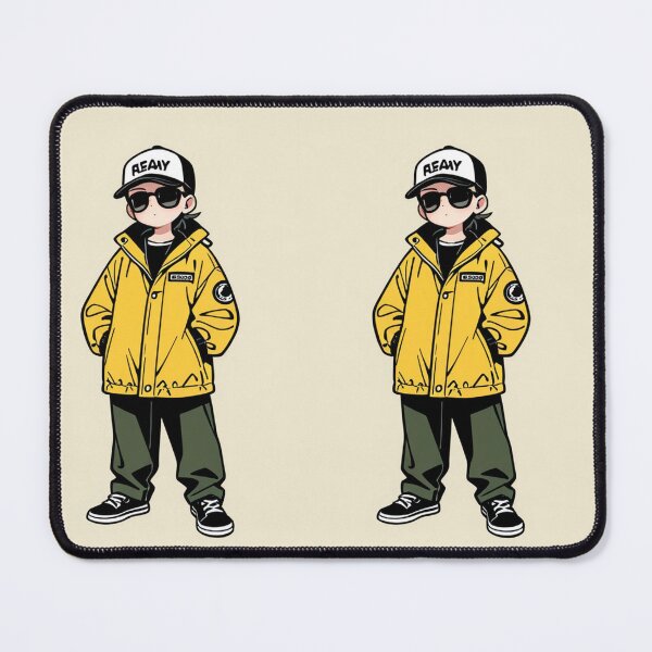 Item preview, Fashion - Man in Beige Windbreaker Sunglasses Streetwear Anime designed and sold by AnimeShin.