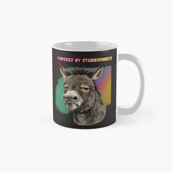 Item preview, Powered By Stubbornness Funny Donkey Shirt | Cute Farm Animal Gift designed and sold by Ashes to Artistry.