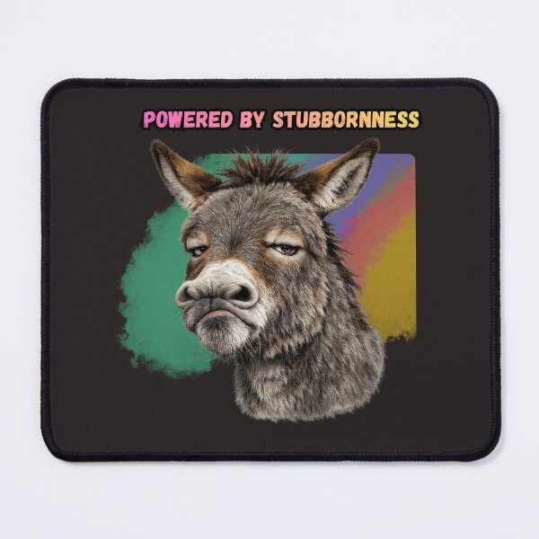 Item preview, Powered By Stubbornness Funny Donkey Shirt | Cute Farm Animal Gift designed and sold by Ashes to Artistry.