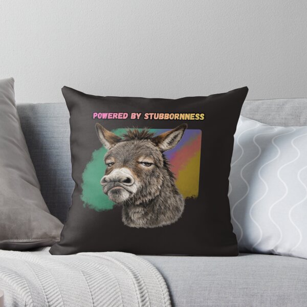 Item preview, Powered By Stubbornness Funny Donkey Shirt | Cute Farm Animal Gift designed and sold by Ashes to Artistry.