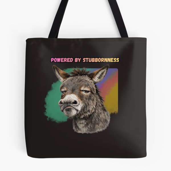 Item preview, Powered By Stubbornness Funny Donkey Shirt | Cute Farm Animal Gift designed and sold by Ashes to Artistry.
