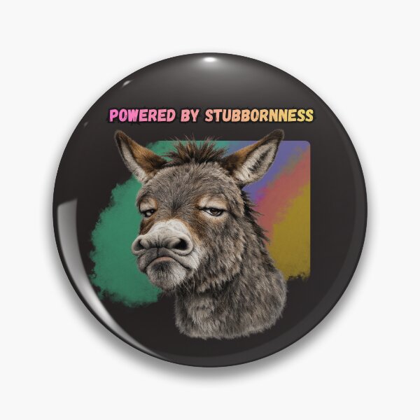 Item preview, Powered By Stubbornness Funny Donkey Shirt | Cute Farm Animal Gift designed and sold by Ashes to Artistry.