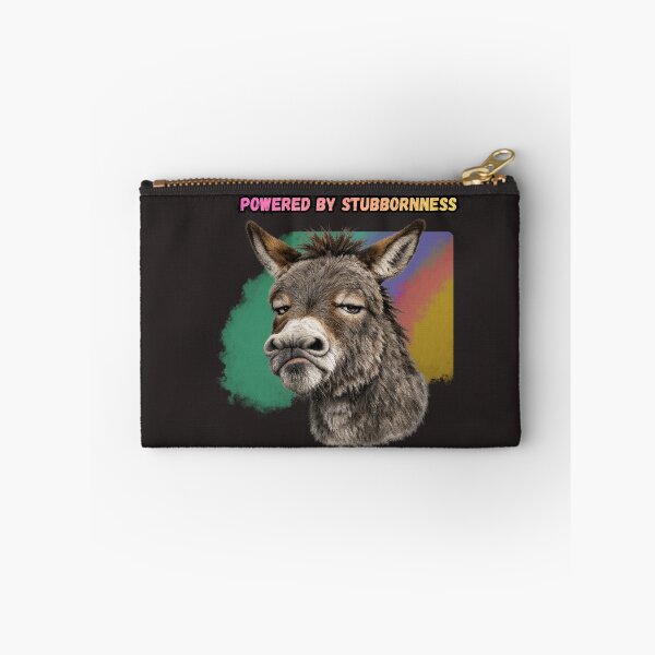 Item preview, Powered By Stubbornness Funny Donkey Shirt | Cute Farm Animal Gift designed and sold by Ashes to Artistry.