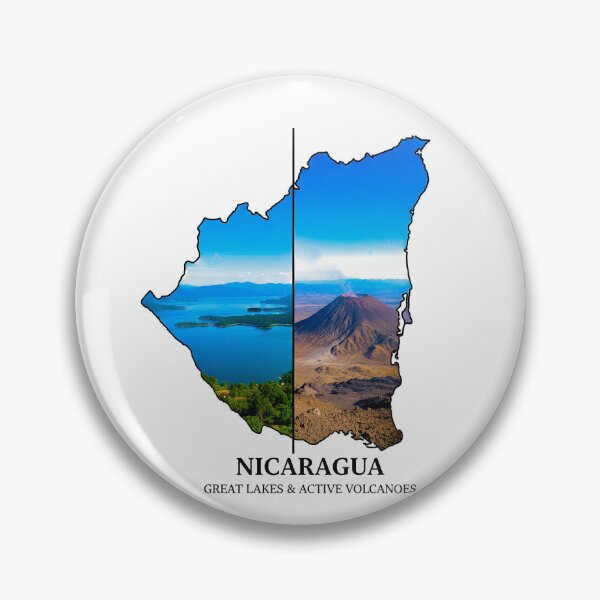 Item preview, Nicaragua Map Art - Great Lakes & Active Volcanoes Travel Poster designed and sold by AbulailArt.