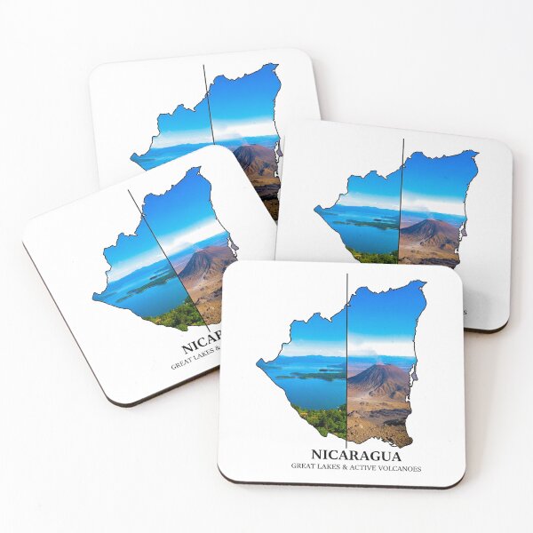 Item preview, Nicaragua Map Art - Great Lakes & Active Volcanoes Travel Poster designed and sold by AbulailArt.