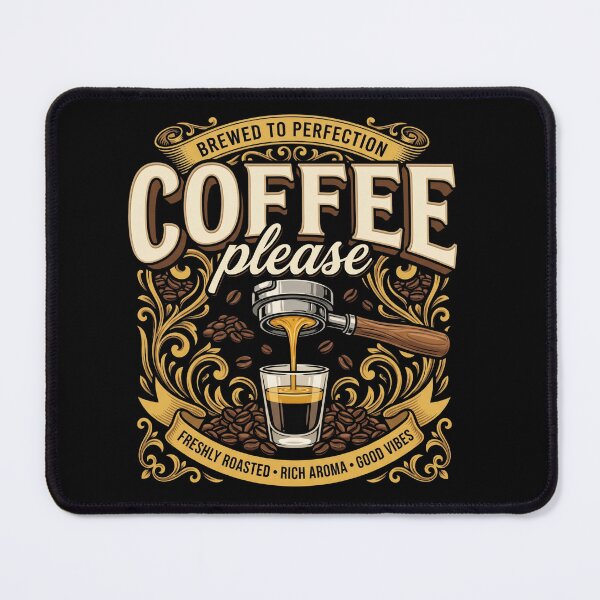 Item preview, Coffee Please Vintage Espresso Portafilter Illustration designed and sold by FlatInkStudio.