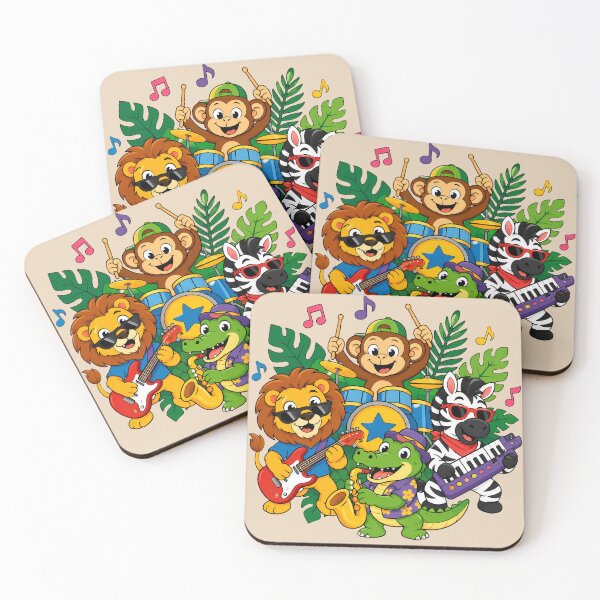 Item preview, Cute Jungle Animal Band Musical Lion Monkey Crocodile designed and sold by ArtdesignsA.