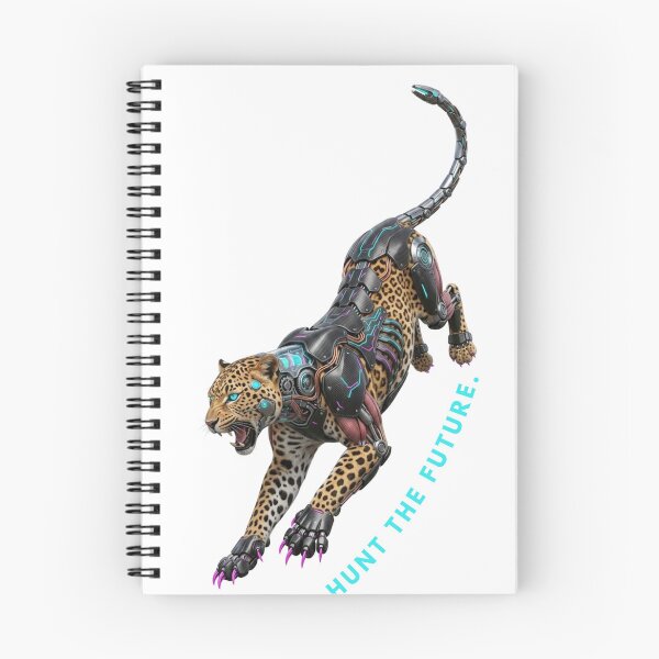 Item preview, Hunt The Future: Kinetic Cyborg Leopard Techwear Art designed and sold by CalmFrameArt.