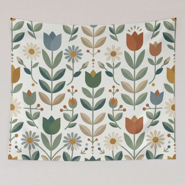 Item preview, Scandinavian Folk Floral Seamless Pattern designed and sold by FashioonTrends.