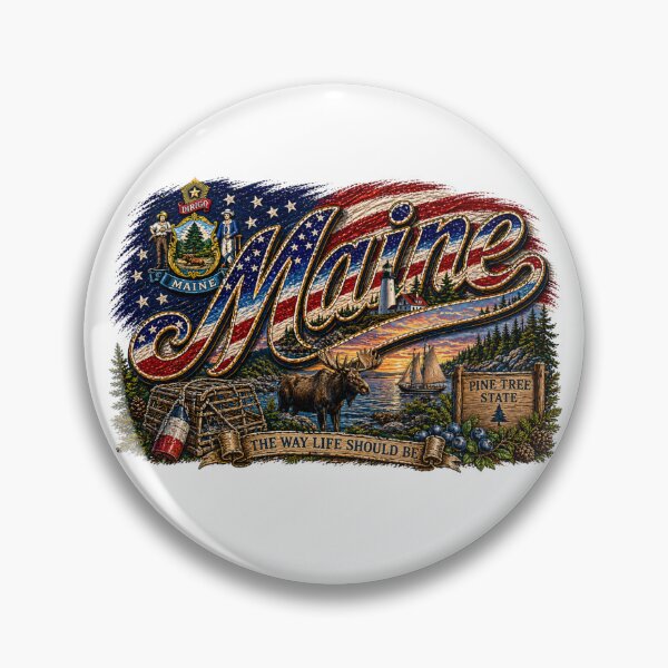 Item preview, MAINE1 Flag Letterings america designed and sold by LIOKING333.