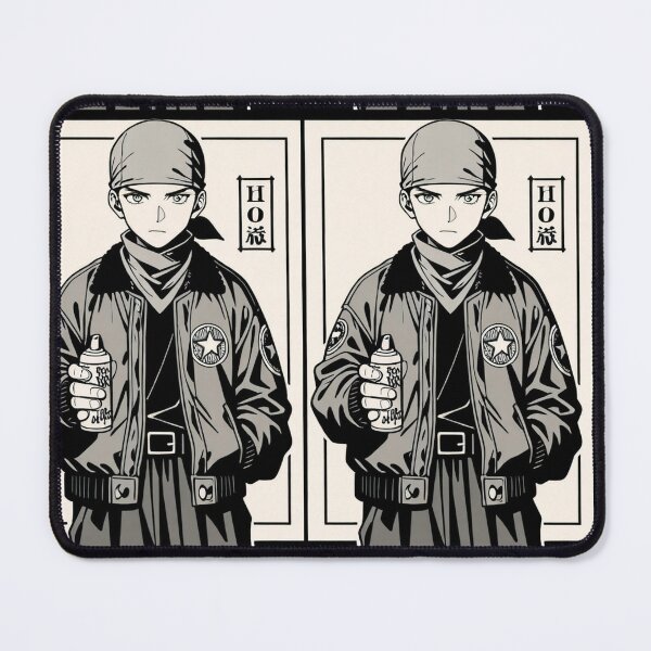 Item preview, Fashion - Man in Black Bomber Jacket Spray Can Streetwear Anime Variant 2 designed and sold by AnimeShin.