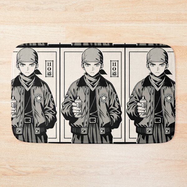 Item preview, Fashion - Man in Black Bomber Jacket Spray Can Streetwear Anime Variant 2 designed and sold by AnimeShin.