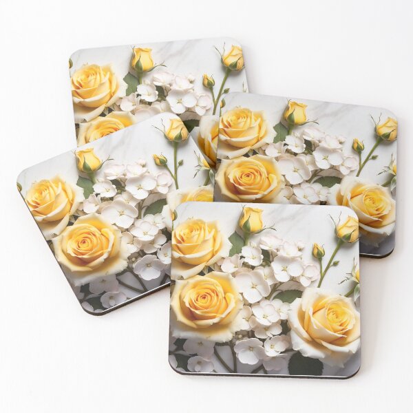 Item preview, Yellow Rose Marble Bouquet designed and sold by IntelliMindDesigns.