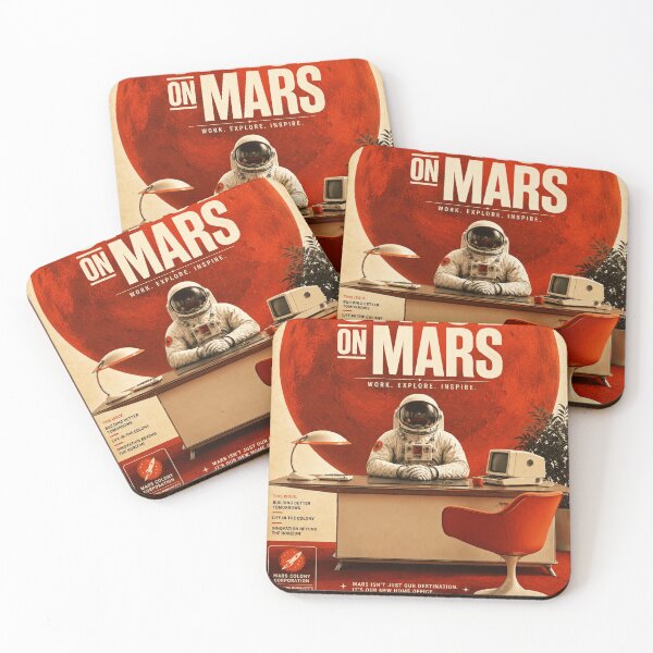 Item preview, Office On Mars – Retro Futuristic Workspace Poster designed and sold by Watchyyy.