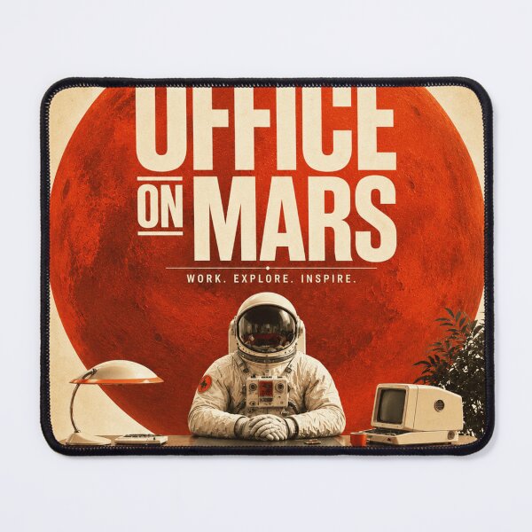 Item preview, Office On Mars – Retro Futuristic Workspace Poster designed and sold by Watchyyy.
