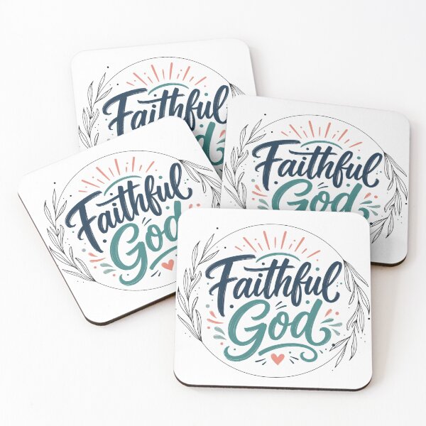 Item preview, Faithful God Modern Christian Typography Sticker designed and sold by Omanut Studio — By Ashwin..