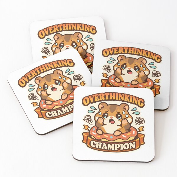 Item preview, Overthinking Champion Funny Hamster Anxiety Sticker⁠ designed and sold by MIROUZ2000.