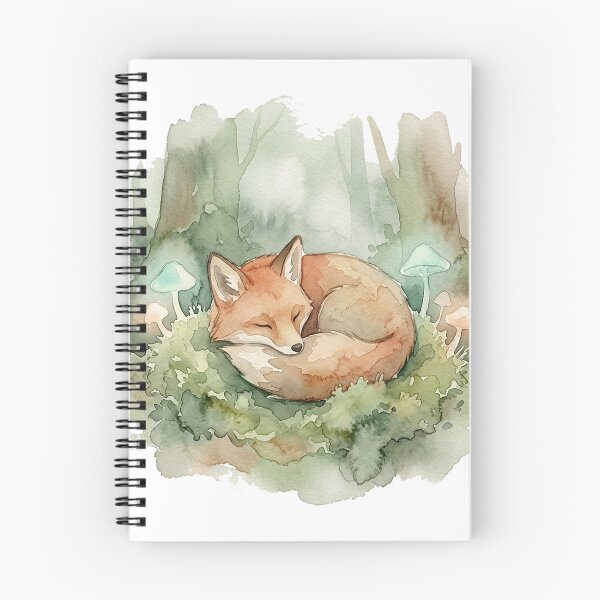Item preview, Sleepy Fox Napping in a Mossy Enchanted Forest designed and sold by GrabaHuk.
