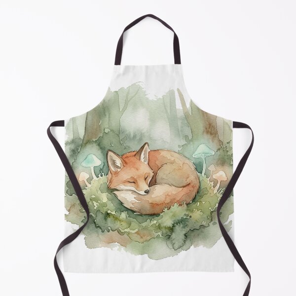 Item preview, Sleepy Fox Napping in a Mossy Enchanted Forest designed and sold by GrabaHuk.