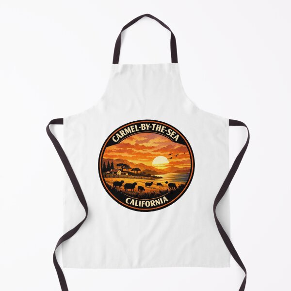 Item preview, Carmel-by-the-Sea California: Coastal Hills, Farm & Sheep Illustration designed and sold by CircinusStore.