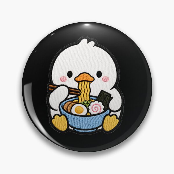 Item preview, Cute Kawaii Duck Eating Ramen designed and sold by ColorSplash123.