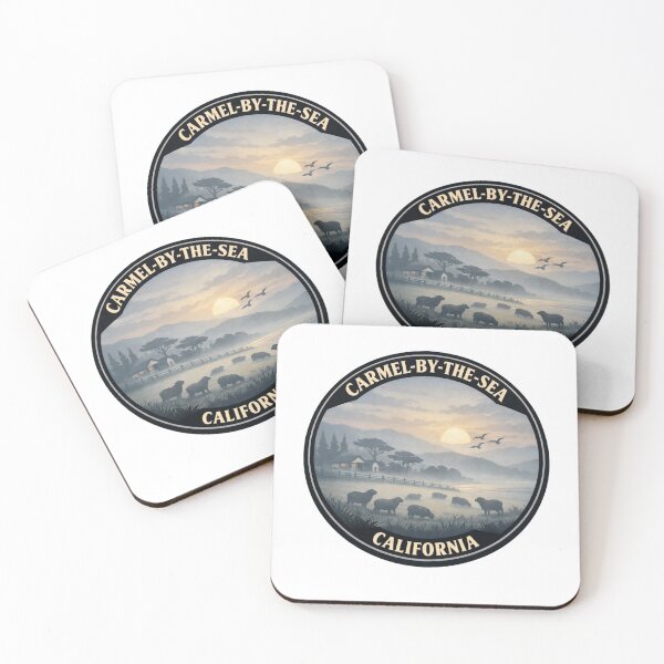 Item preview, Carmel-by-the-Sea California: Coastal Farm & Sheep Illustration designed and sold by CircinusStore.