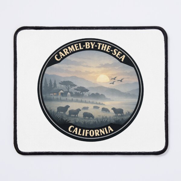Item preview, Carmel-by-the-Sea California: Coastal Farm & Sheep Illustration designed and sold by CircinusStore.