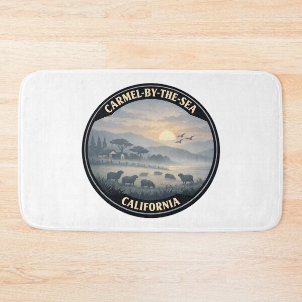 Item preview, Carmel-by-the-Sea California: Coastal Farm & Sheep Illustration designed and sold by CircinusStore.
