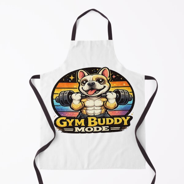 Item preview, French Bulldog Gym Buddy Mode Funny Frenchie Weightlifting Shirt Muscular Dog Fitness Meme Gift for Dog Lovers and Gym Lovers designed and sold by ArtByTripti.