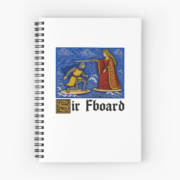 Item preview, Funny Sir Fboard Medieval Surfing Knight And Queen Riding Waves Art designed and sold by elderberry.